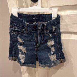 Aeropostale Blue Distressed Jean Shorts
